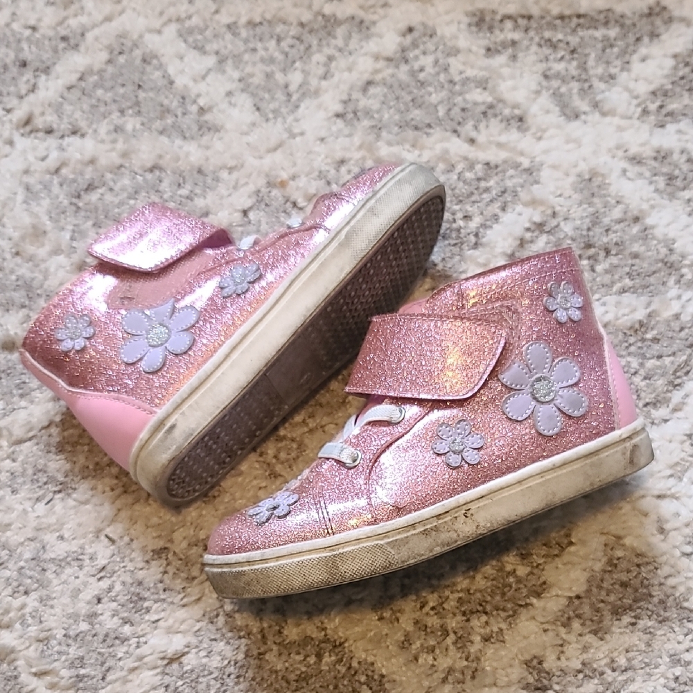 2 for $25 - Jessica Simpson - Toddler Girls Size 9 Glitter Pink High Top Shoes